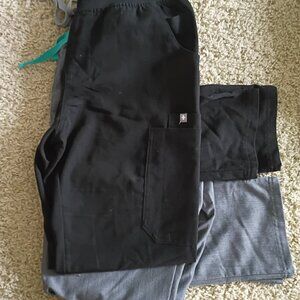 FIGS: Black and Graphite Yola scrub bottoms